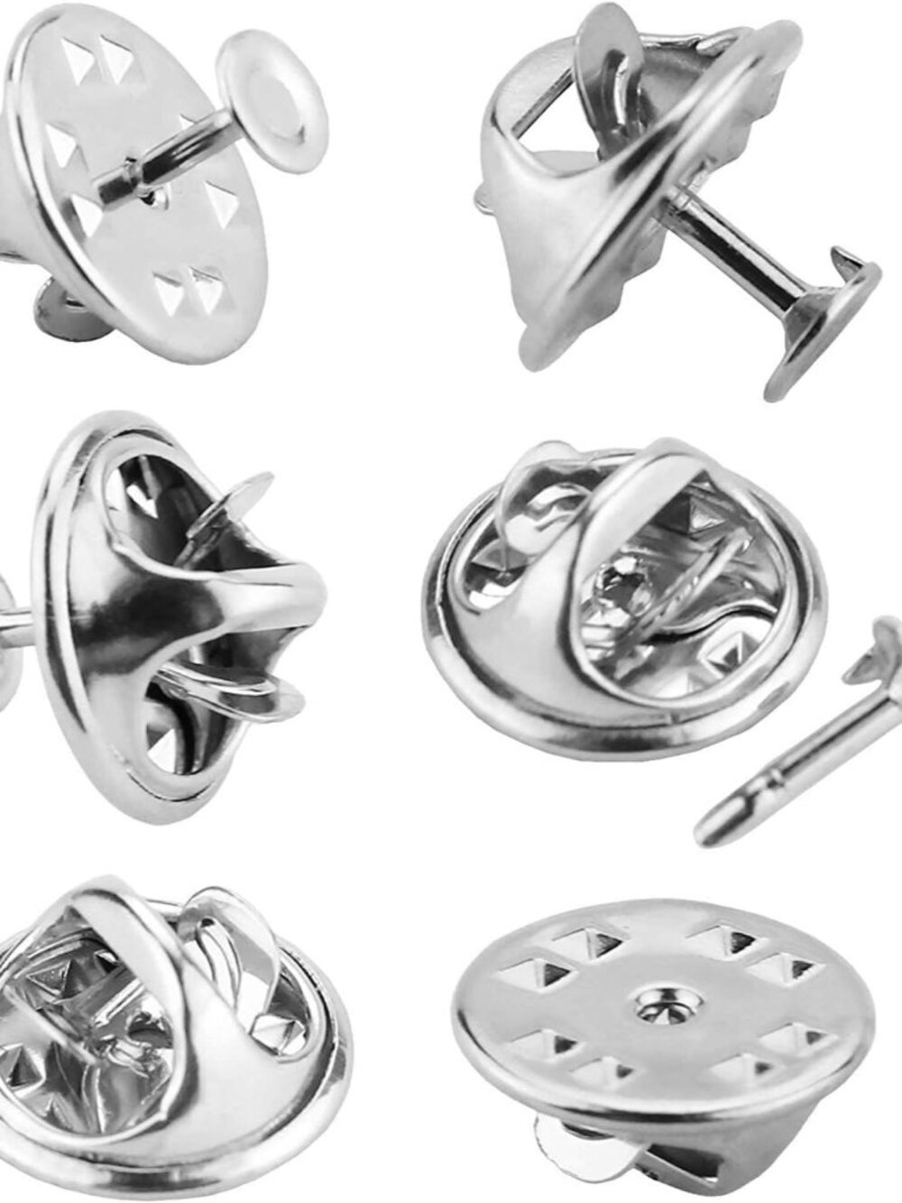 120 Pairs Butterfly Clutch Tie Tacks Silver Locking Pin Back